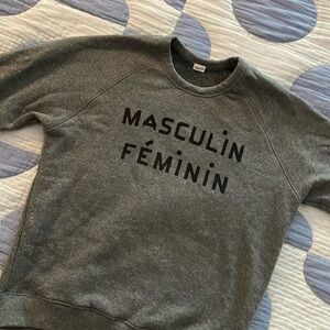 Sweatshirt Hand-lettered black Masculin Féminin print